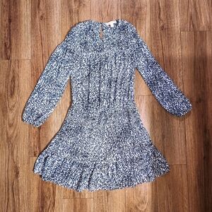 Michael Kors Super Soft Floral Front Tie Long Sleeve Dress